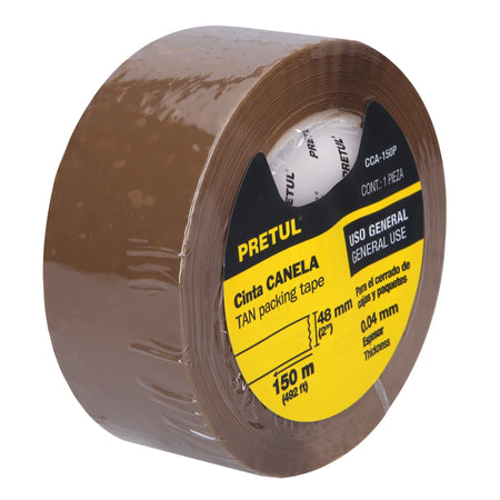 Cinta de empaque 48 mm x 150 m canela, Pretul 48 mm, 150 m