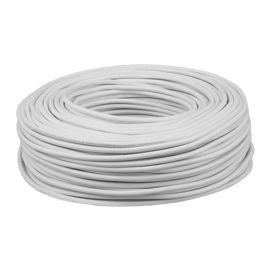 Rollo de 100 metros de cable THW CCA 8 AWG blanco, Basic