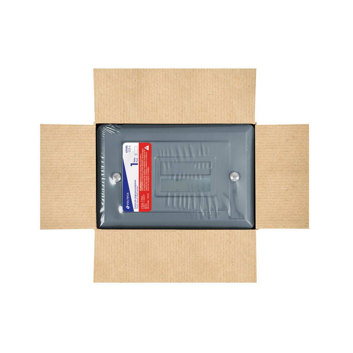 Centro de carga empotrable, 1 polo, Volteck