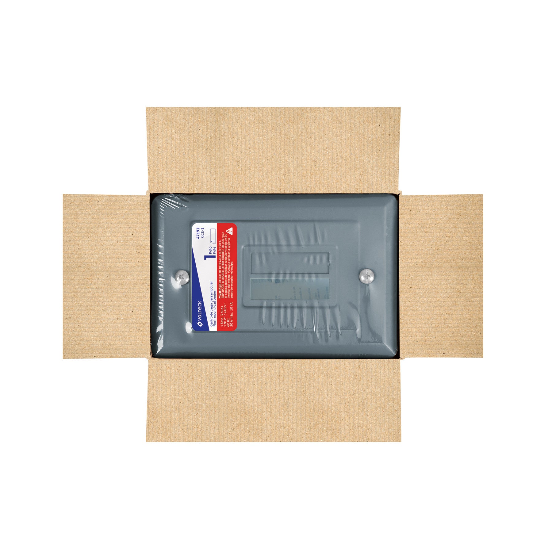 Centro de carga empotrable, 1 polo, Volteck