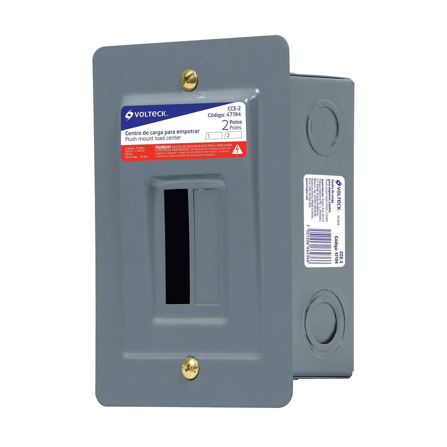 Centro de carga empotrable 2 polos Volteck