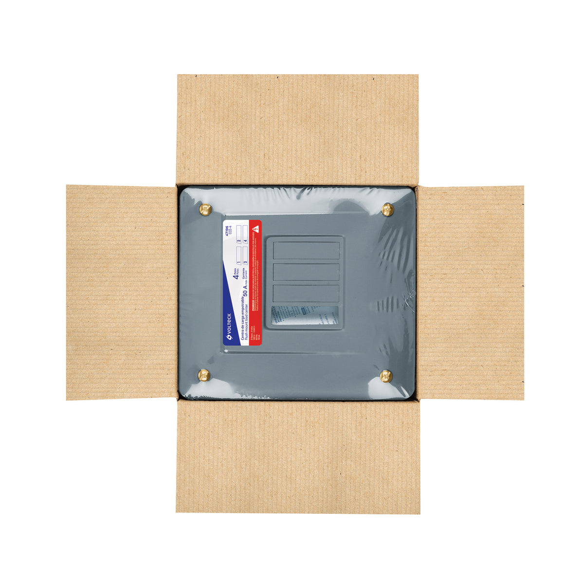 Centro de carga empotrable, 4 polos, Volteck