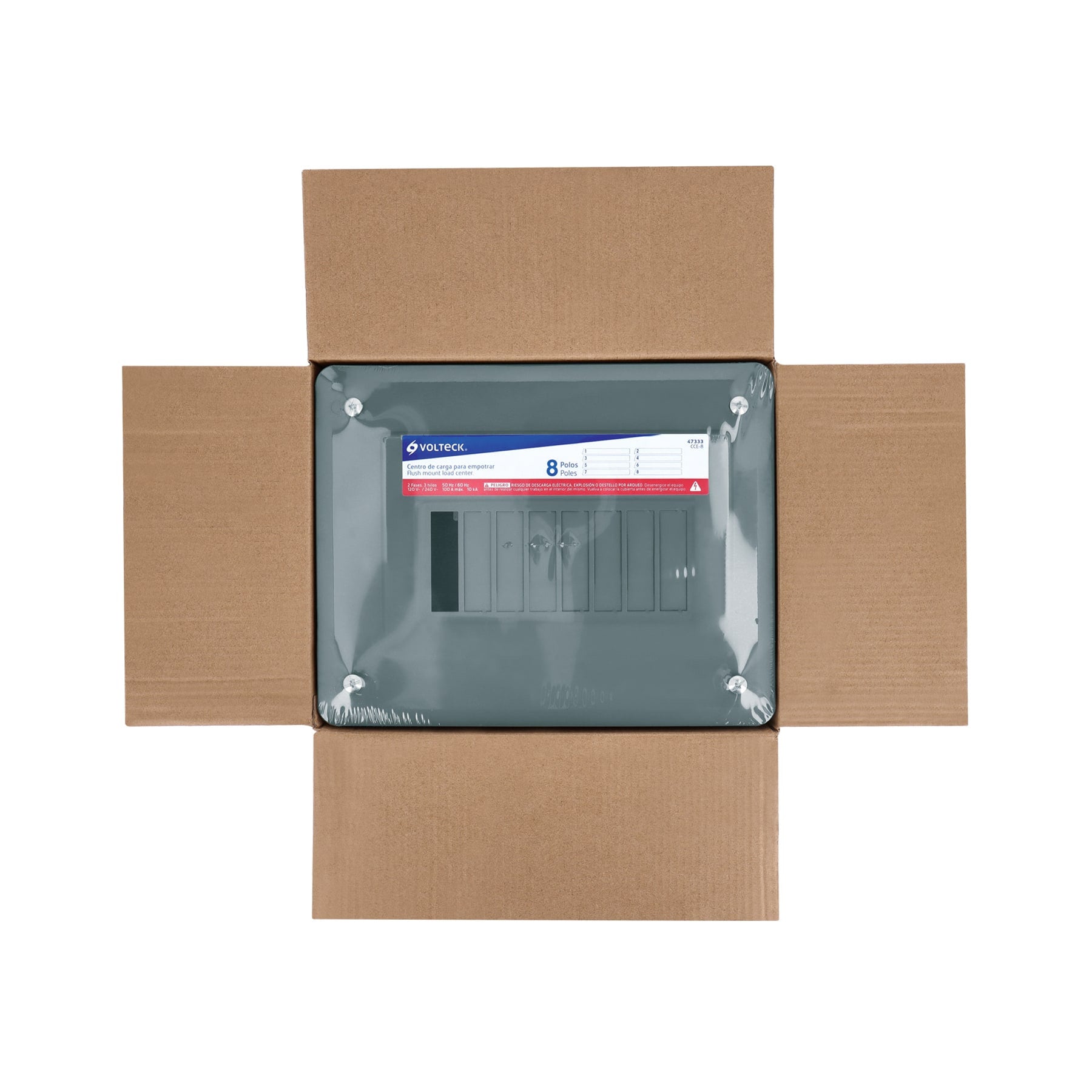 Centro de carga empotrable, 8 polos, Volteck