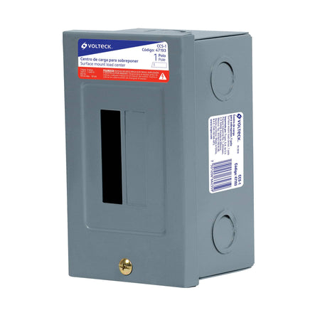 Centro de carga de sobreponer 1 polo Volteck