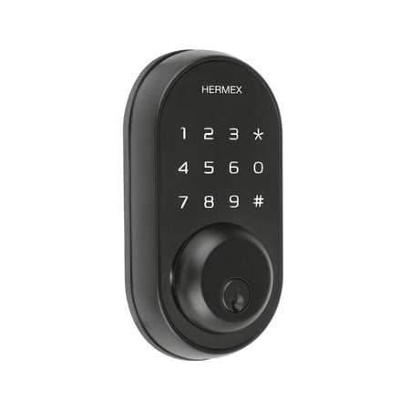 Cerrojo Digital tubular color negro HERMEX