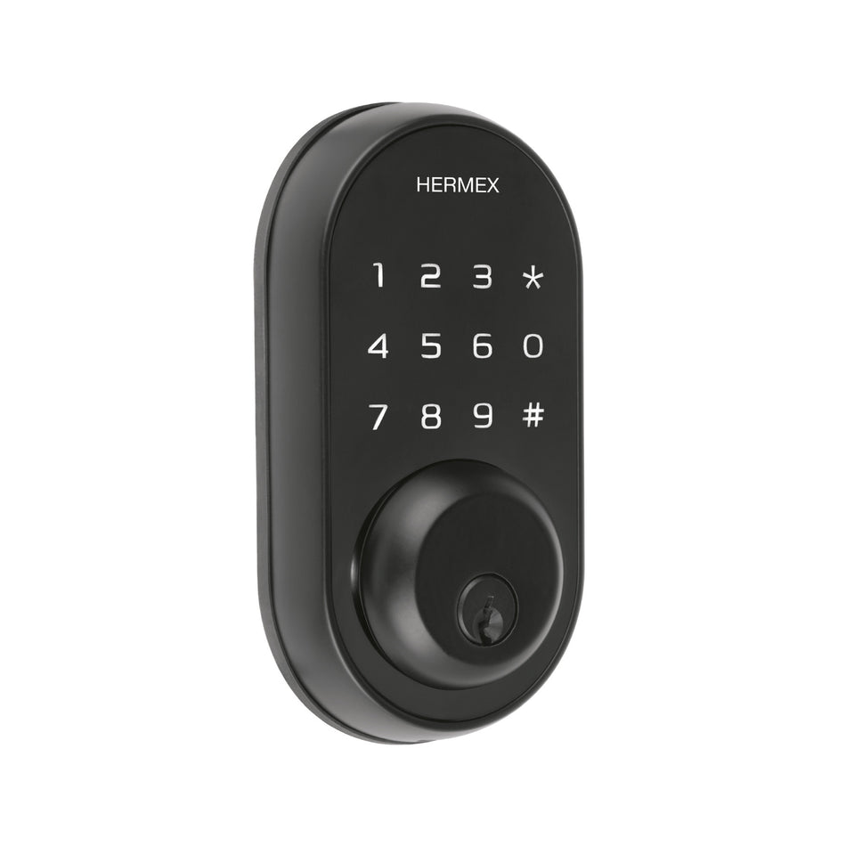 Cerrojo Digital tubular color negro HERMEX