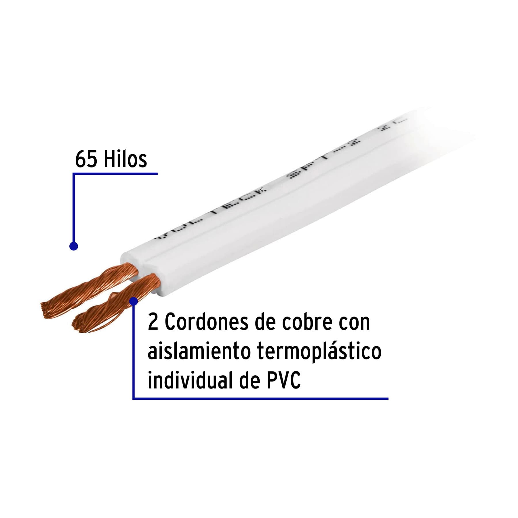 Rollo de 100 m cordon duplex 12 AWG Volteck