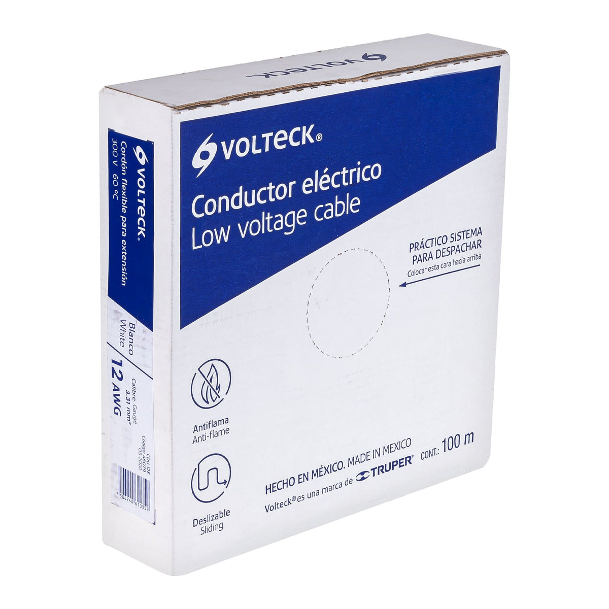 Rollo de 100 m cordon duplex 12 AWG Volteck