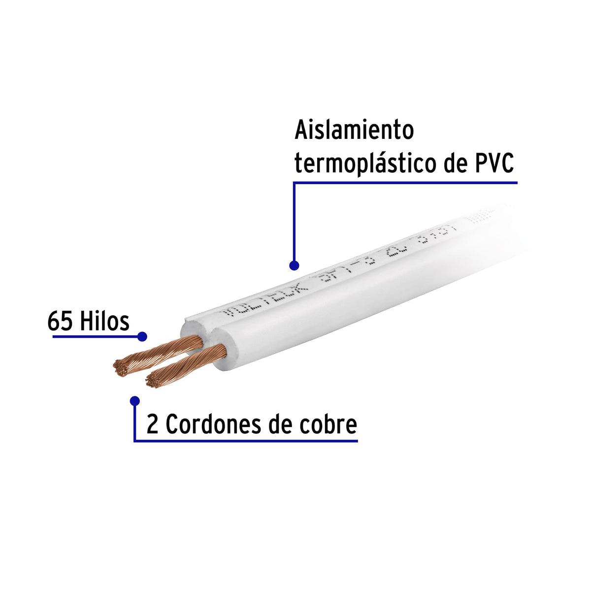 Rollo de de cordon duplex flexible SPT Volteck 12 AWG