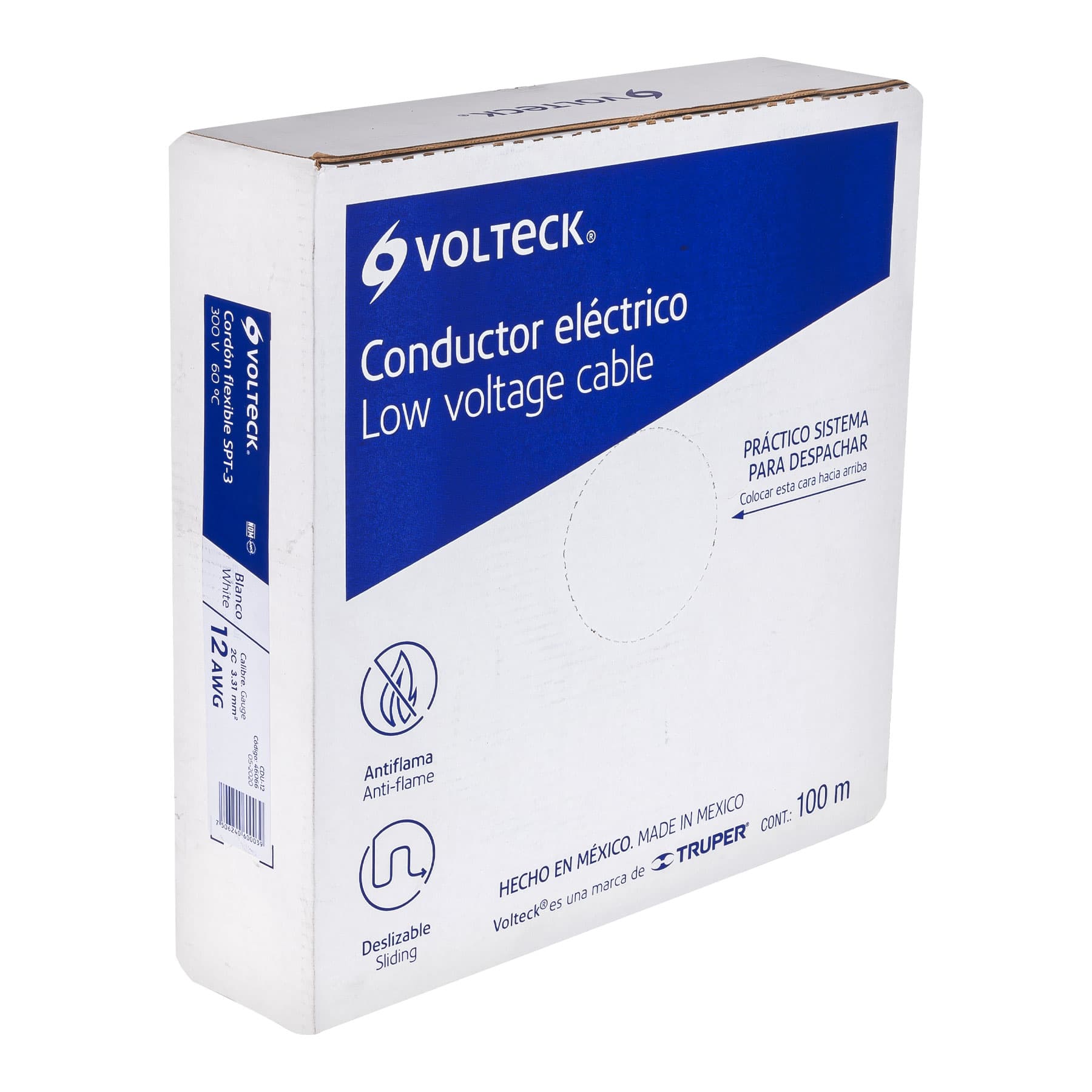 Rollo de de cordon duplex flexible SPT Volteck 12 AWG