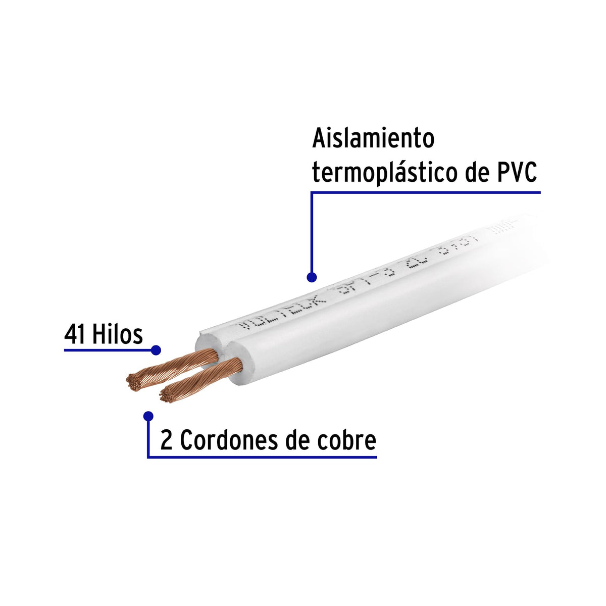 Rollo de de cordon duplex flexible SPT Volteck 14 AWG