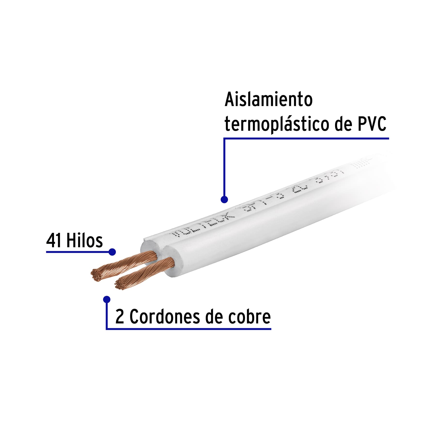 Rollo de de cordon duplex flexible SPT Volteck 14 AWG