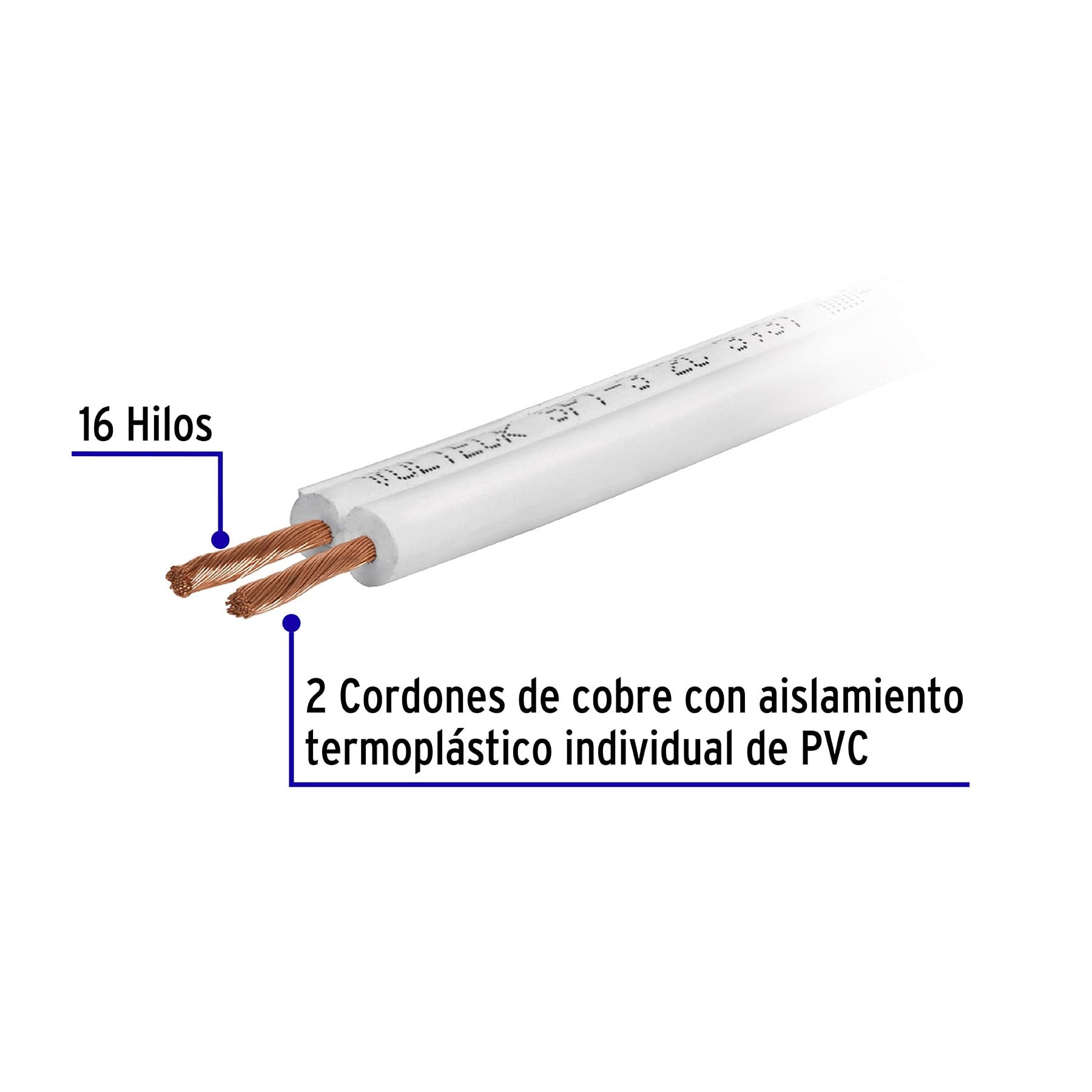 Carrete con 20 m cordon duplex flexible SPT 18 AWG Volteck