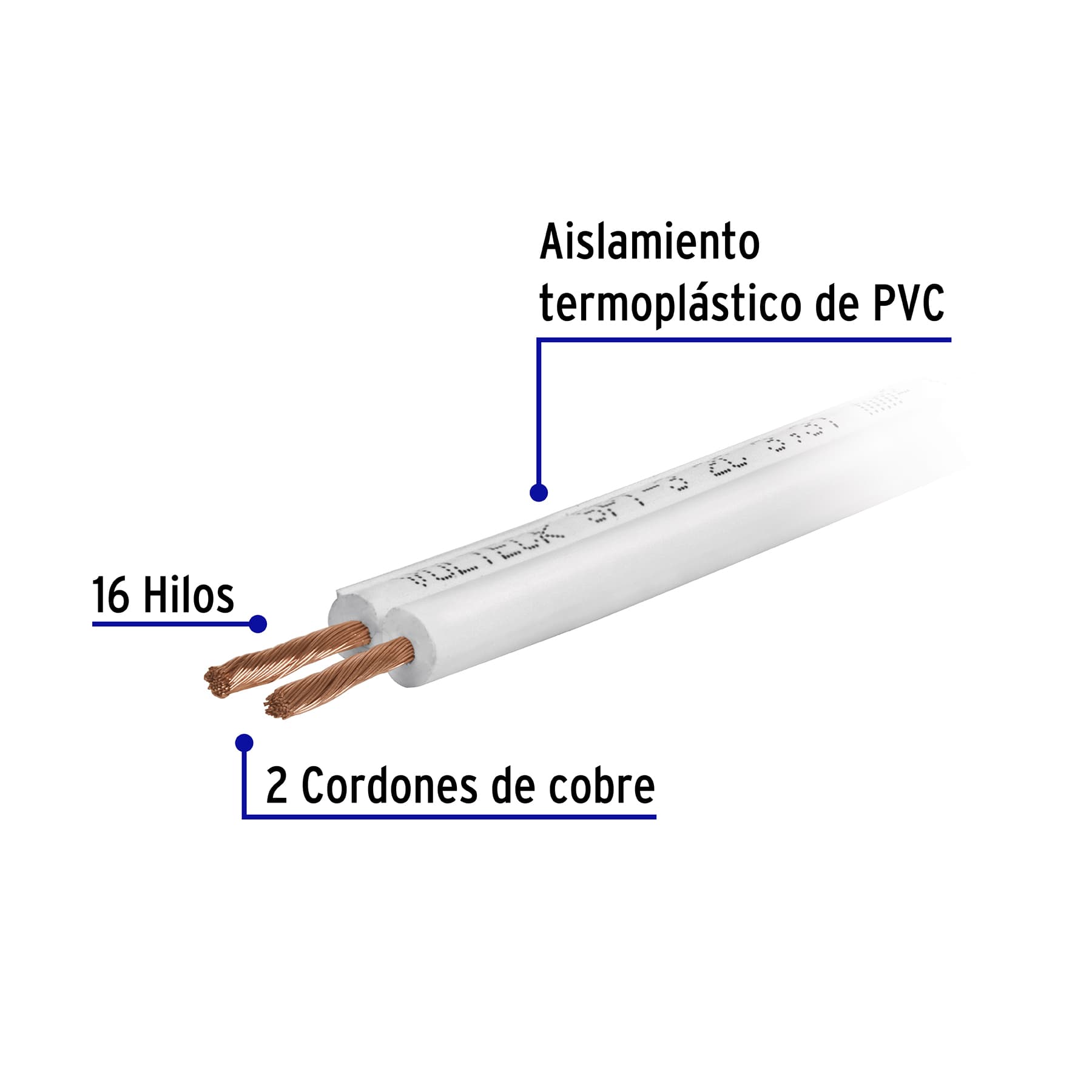 Rollo de de cordon duplex flexible SPT Volteck 18 AWG