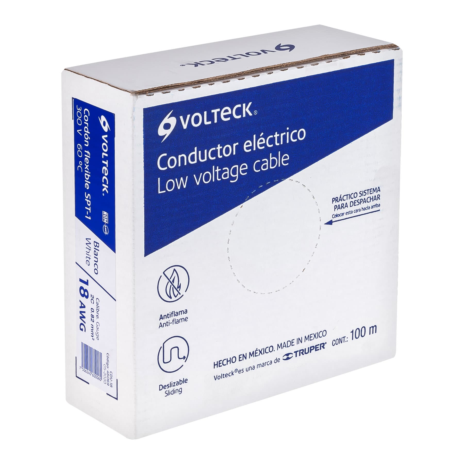 Rollo de de cordon duplex flexible SPT Volteck 18 AWG