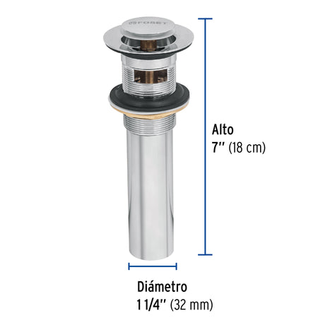 Contra para lavabo con rebosadero sistema push Contra para lavabo con rebosadero sistema push