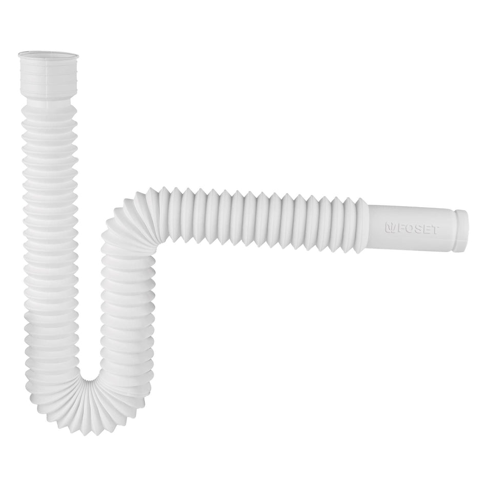 Cespol flexible polietileno para lavabo y fregadero blanco