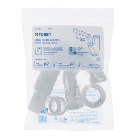 Cespol rigido p/fregadero s/contra polipropileno 1-1/2"