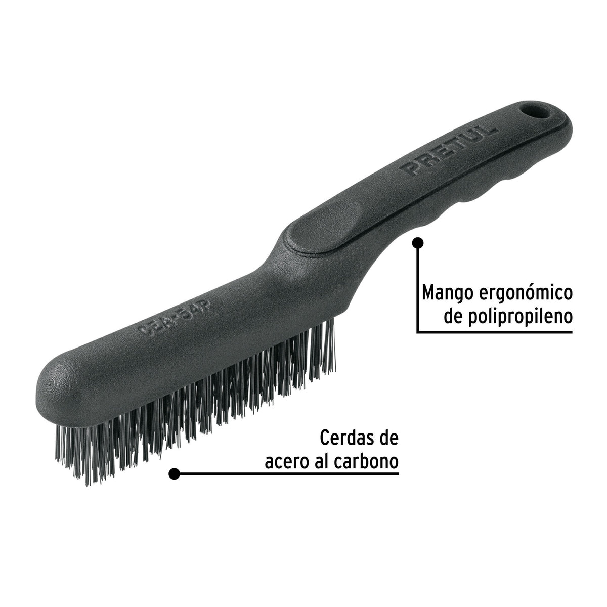 Cepillo de alambre 64 pinceles de acero al carbono, Pretul