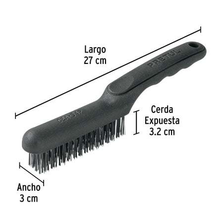 Cepillo de alambre 64 pinceles de acero al carbono, Pretul