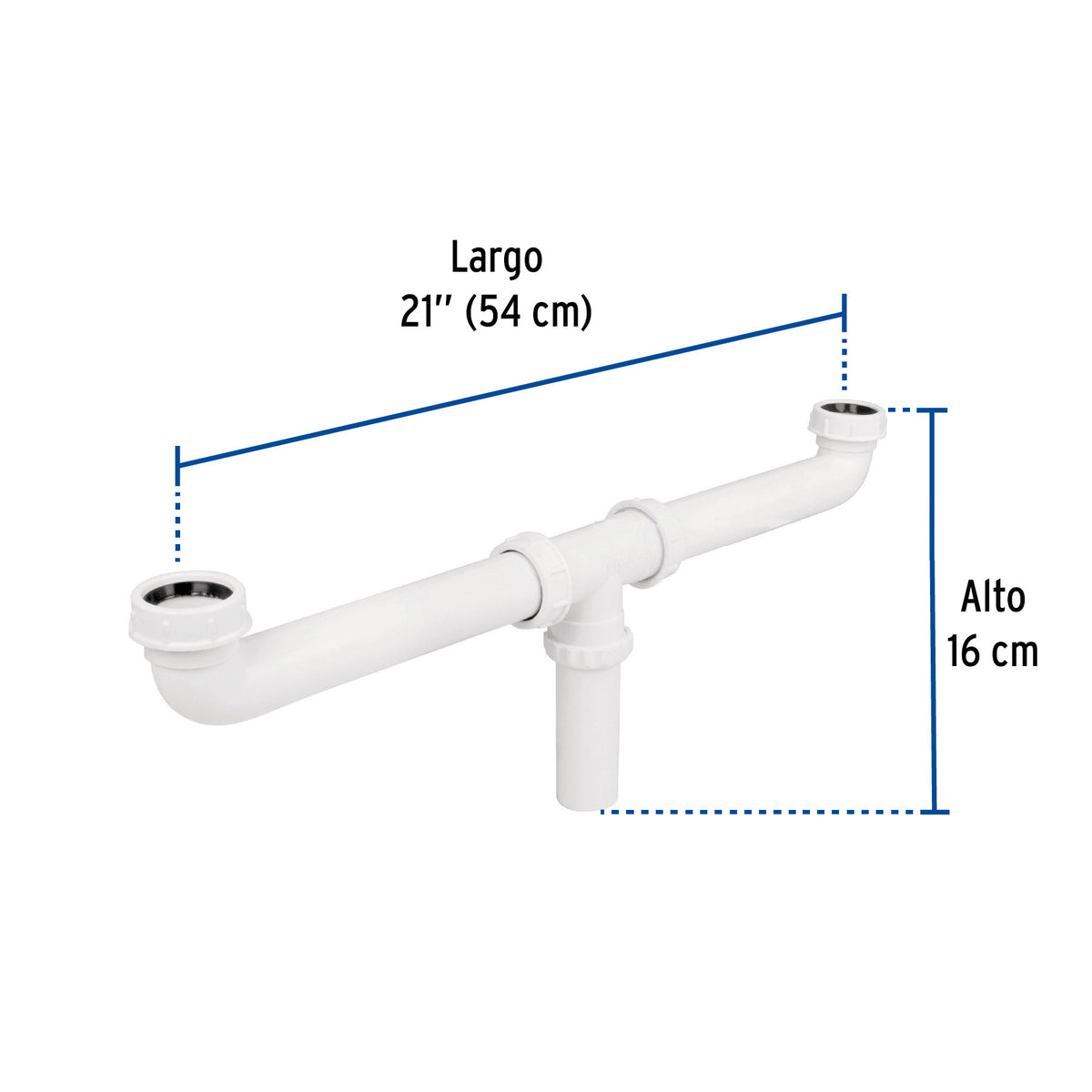 Cespol doble 1-1/2" s/contra polipropileno para fregadero