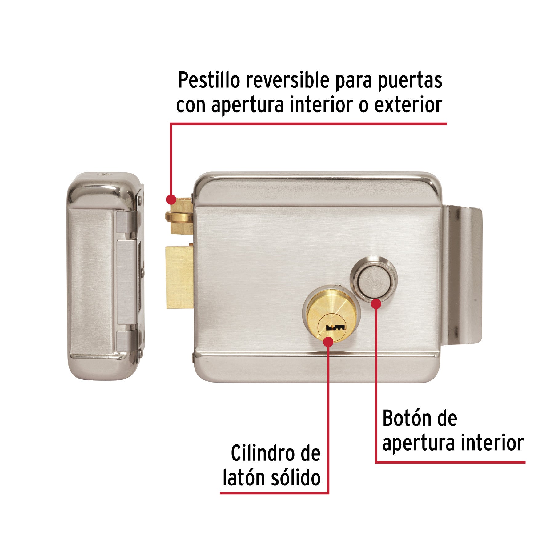 Cerradura electromecánica sin botón, izquierda, HERMEX