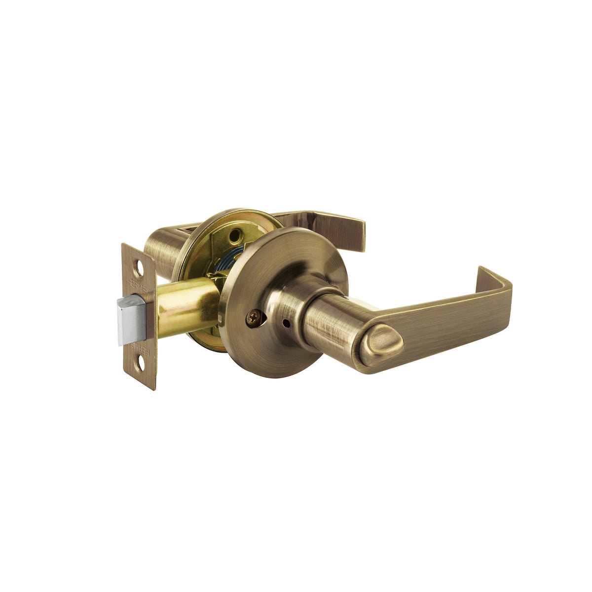 Cerradura manija "Siena" p/recamara laton antiguo HERMEX