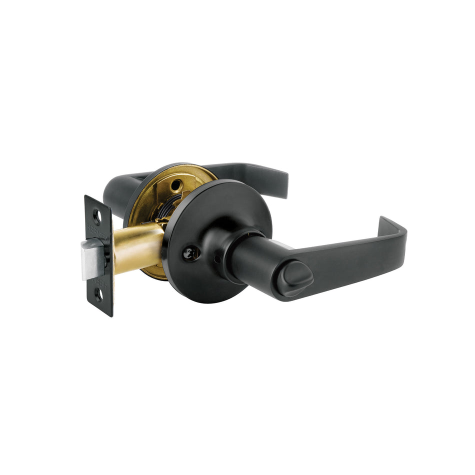 Cerradura manija 'Siena' p/recámara, negro mate, HERMEX