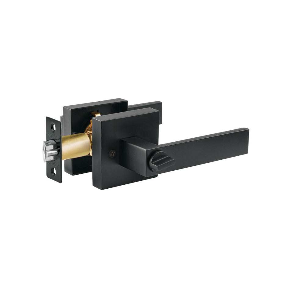 Cerradura manija 'Módena' p/recámara, negro mate, HERMEX