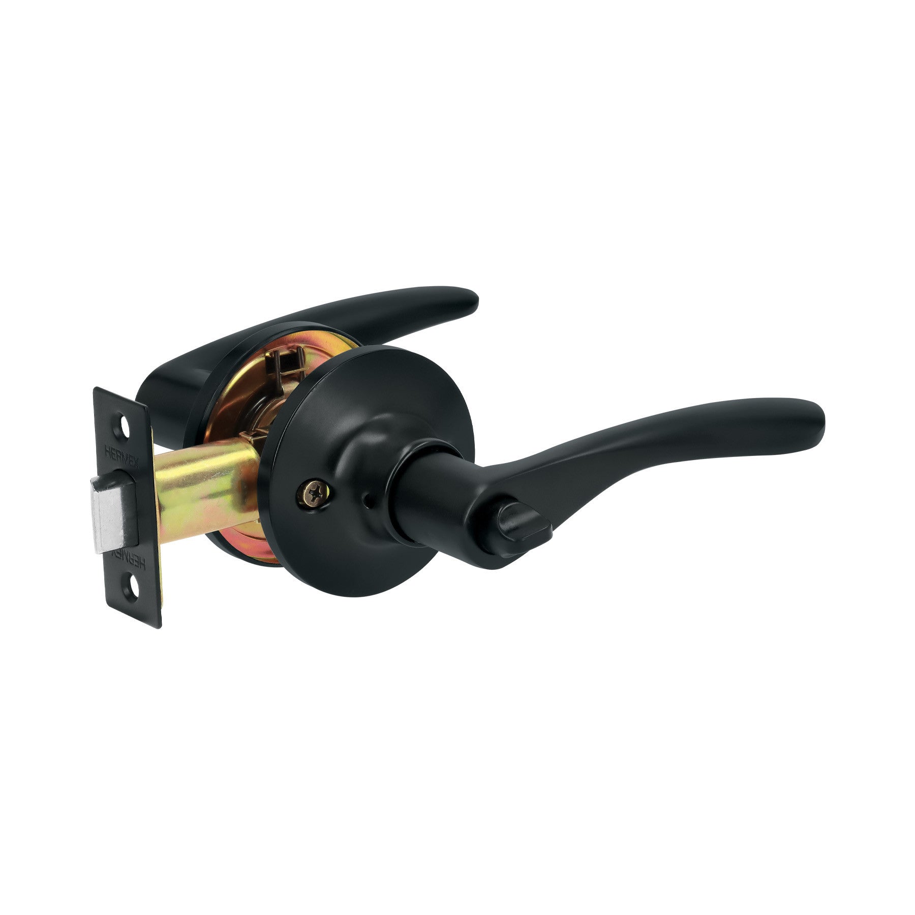 Cerradura manija "Milan" p/bano negro cil laton BASIC