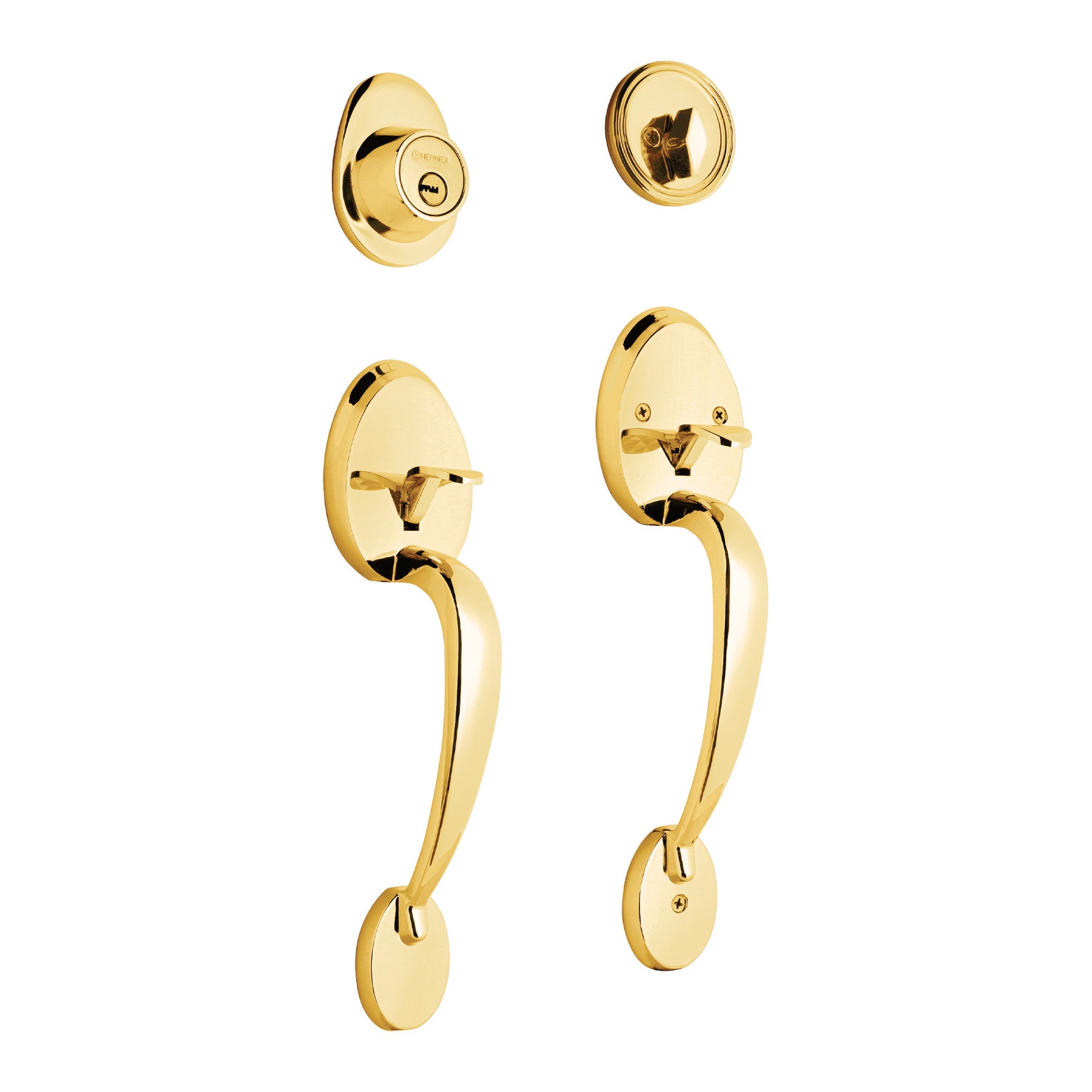 Doble jaladera Lugo llave-mariposaLaton BrillanteHERMEX