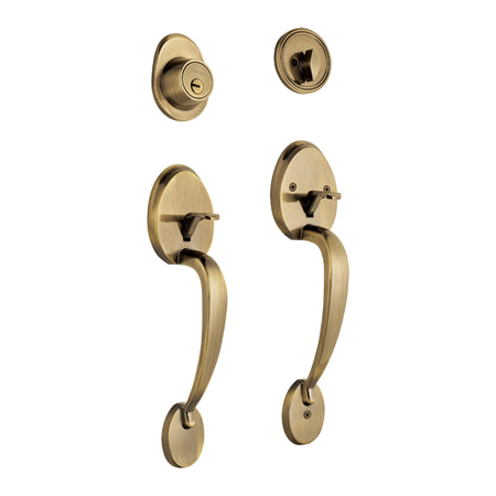 Doble jaladera Lugo llave-mariposa Laton Antiguo HERMEX