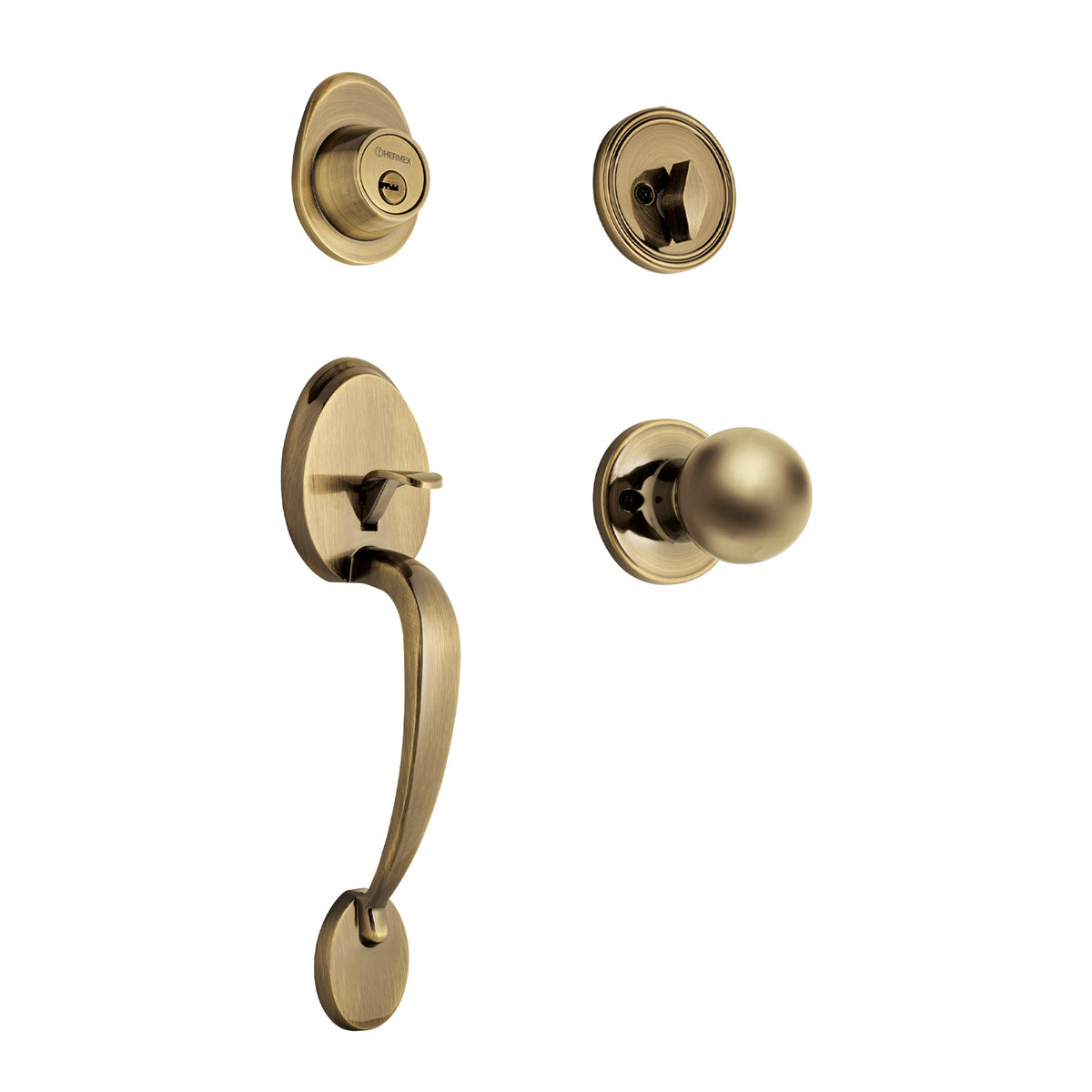 Jaladera/perilla Lugo llave-mariposa Laton Antiguo HERMEX