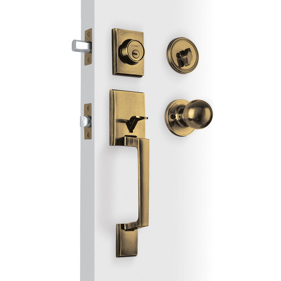 Jaladera/perilla/cerrojo Porto llave-mariposaLatonAntinguo