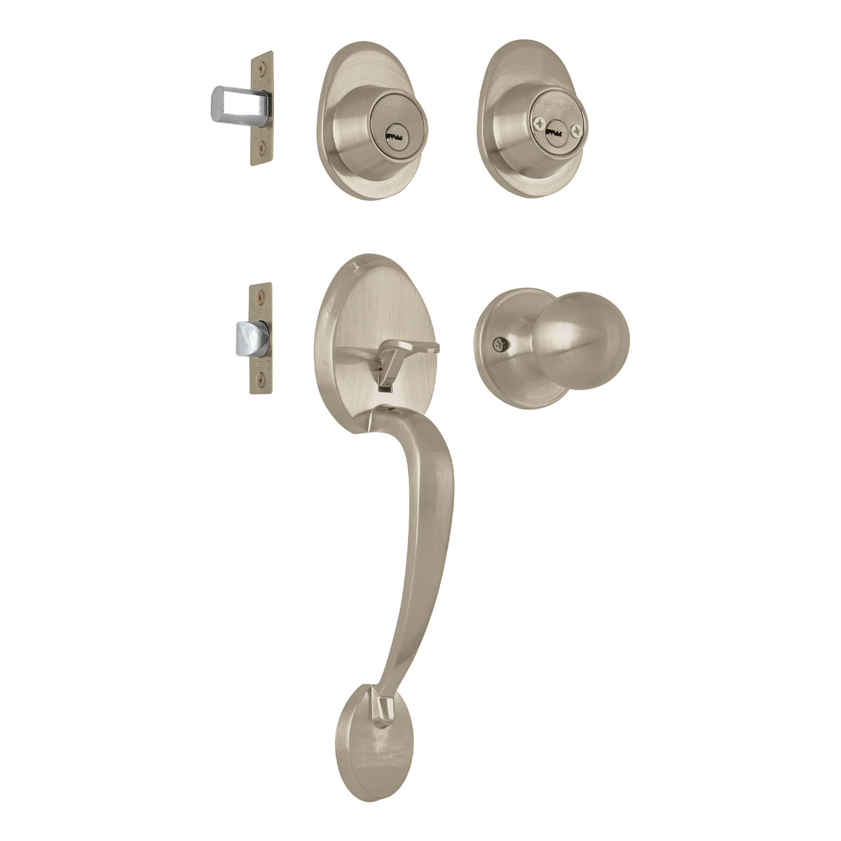 Jaladera/perilla Lugo llave-llave Niquel Satin HERMEX