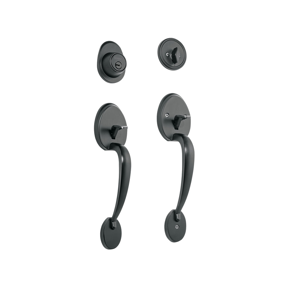 Doble jaladera Lugo llave-mariposa HERMEX Negro