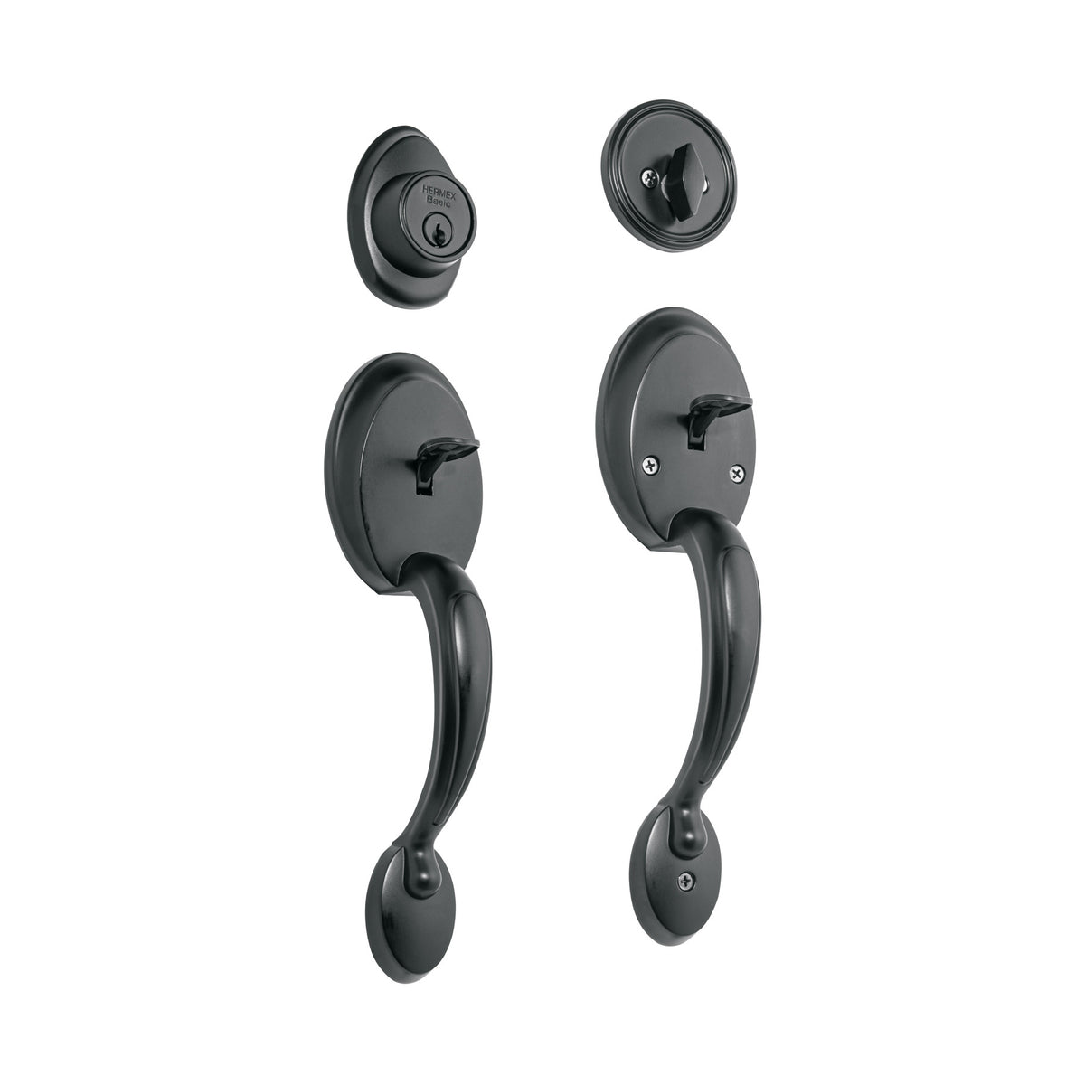 Doble jaladera y perilla Berna mariposa BASIC negro