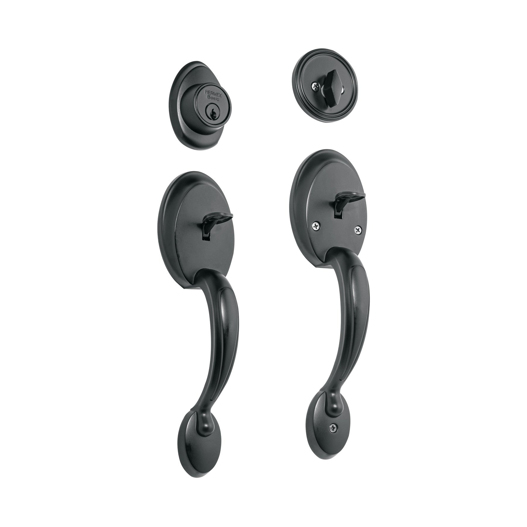 Doble jaladera y perilla Berna mariposa BASIC negro