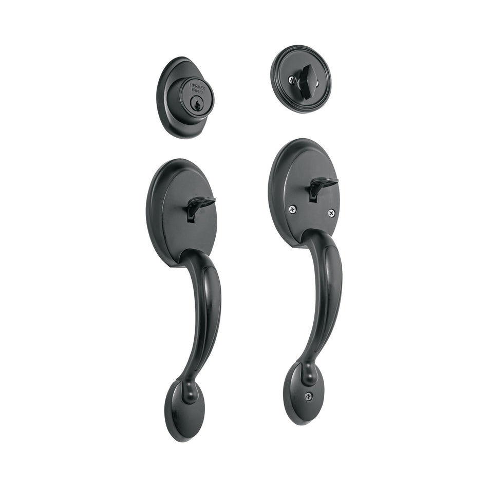 Doble jaladera y perilla Berna mariposa BASIC negro