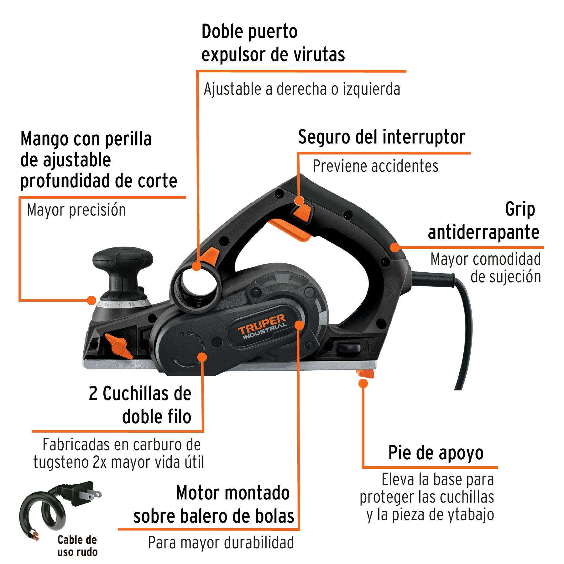 Cepillo electrico TRUPER INDUSTRIAL 720W