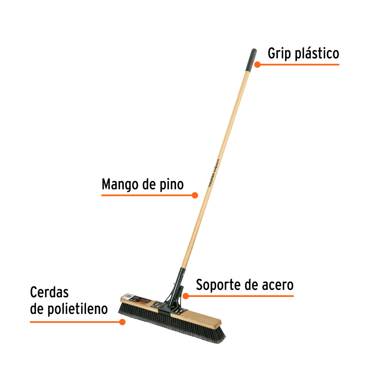 Cepillo superficies rugosas cerdas PP mango 60 cm EXPERT