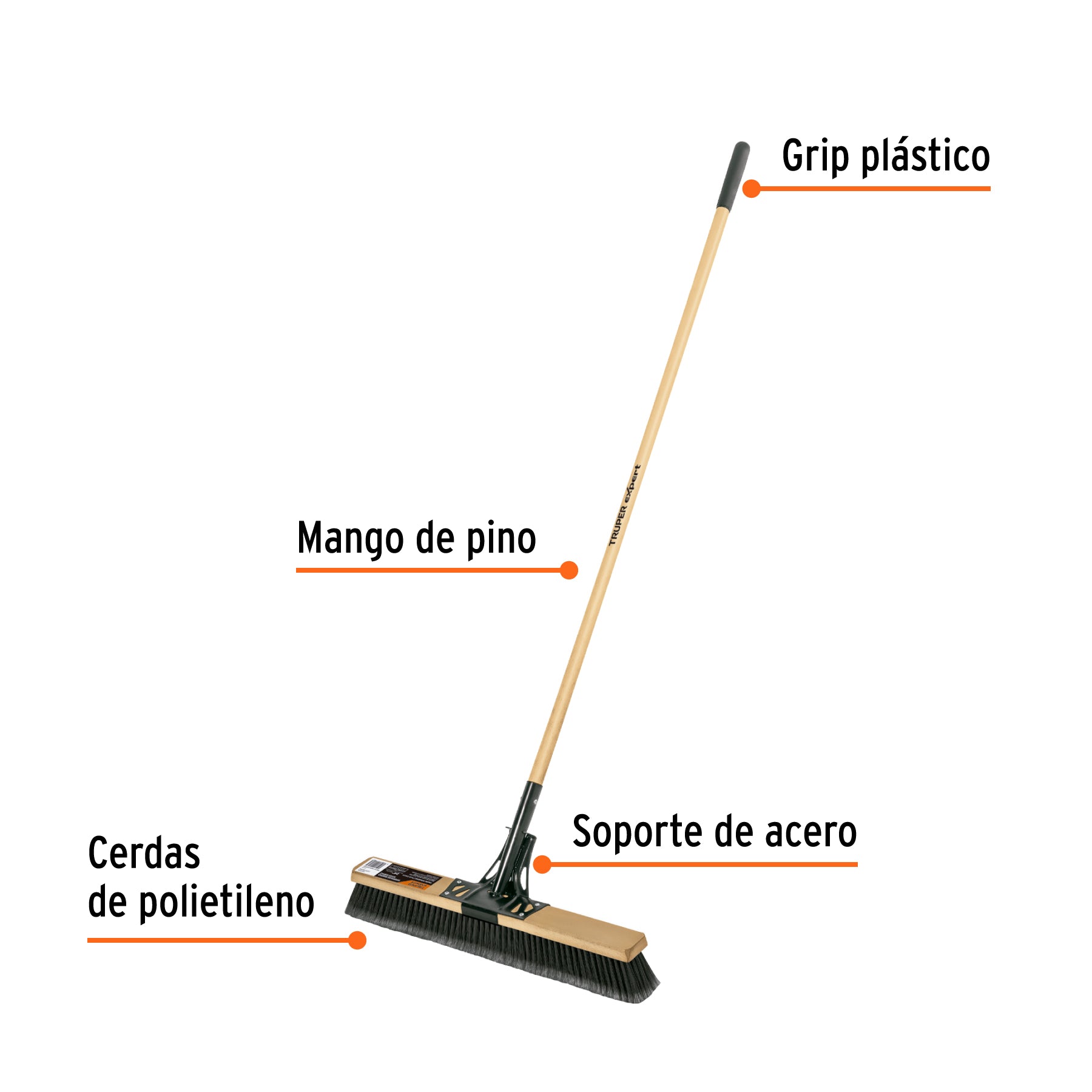 Cepillo superficies rugosas cerdas PP mango 60 cm EXPERT
