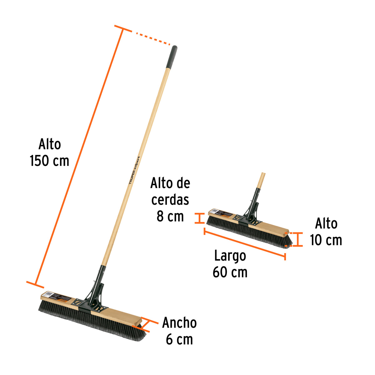 Cepillo superficies rugosas cerdas PP mango 60 cm EXPERT