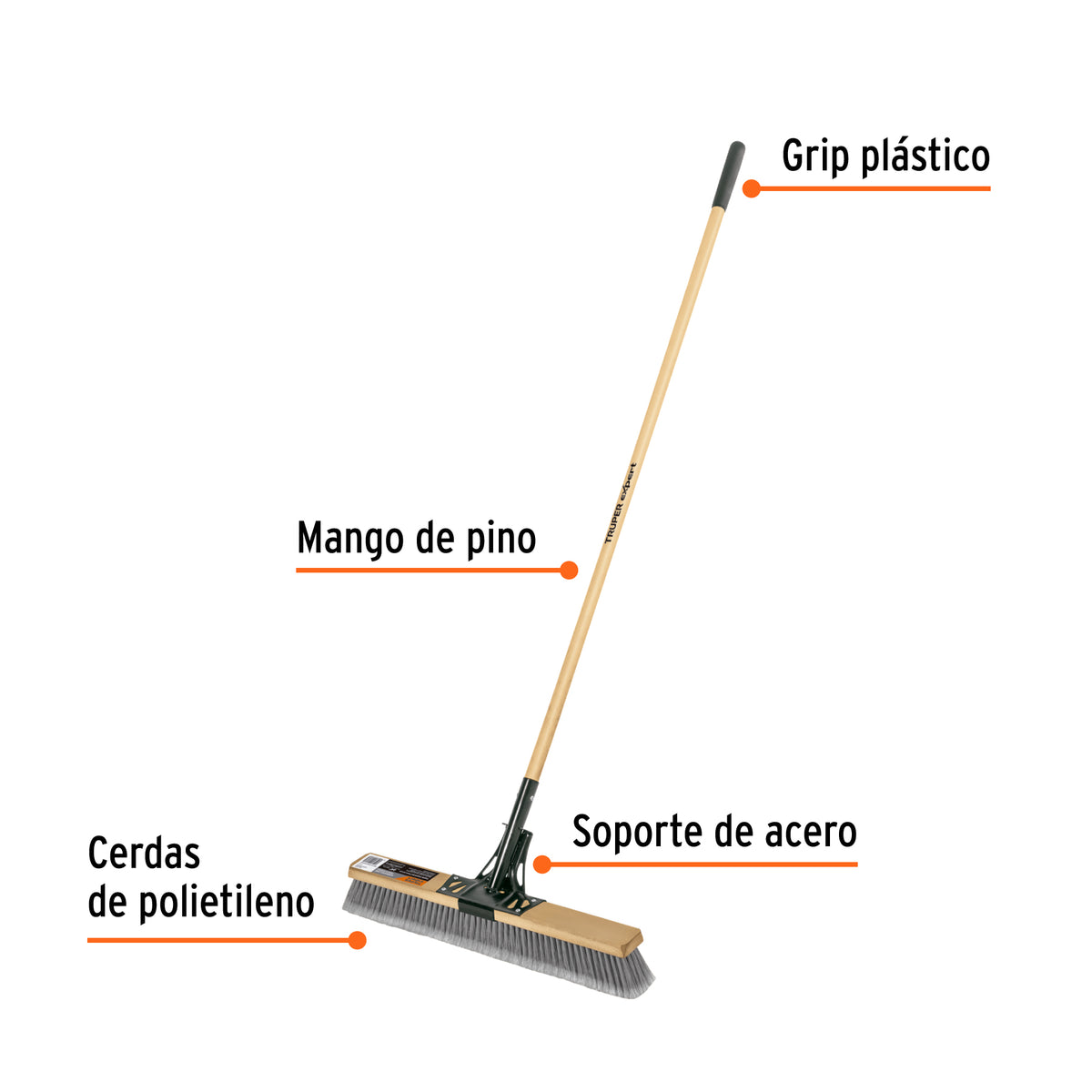 Cepillo superficies lisas cerdas PE mango 60 cm EXPERT