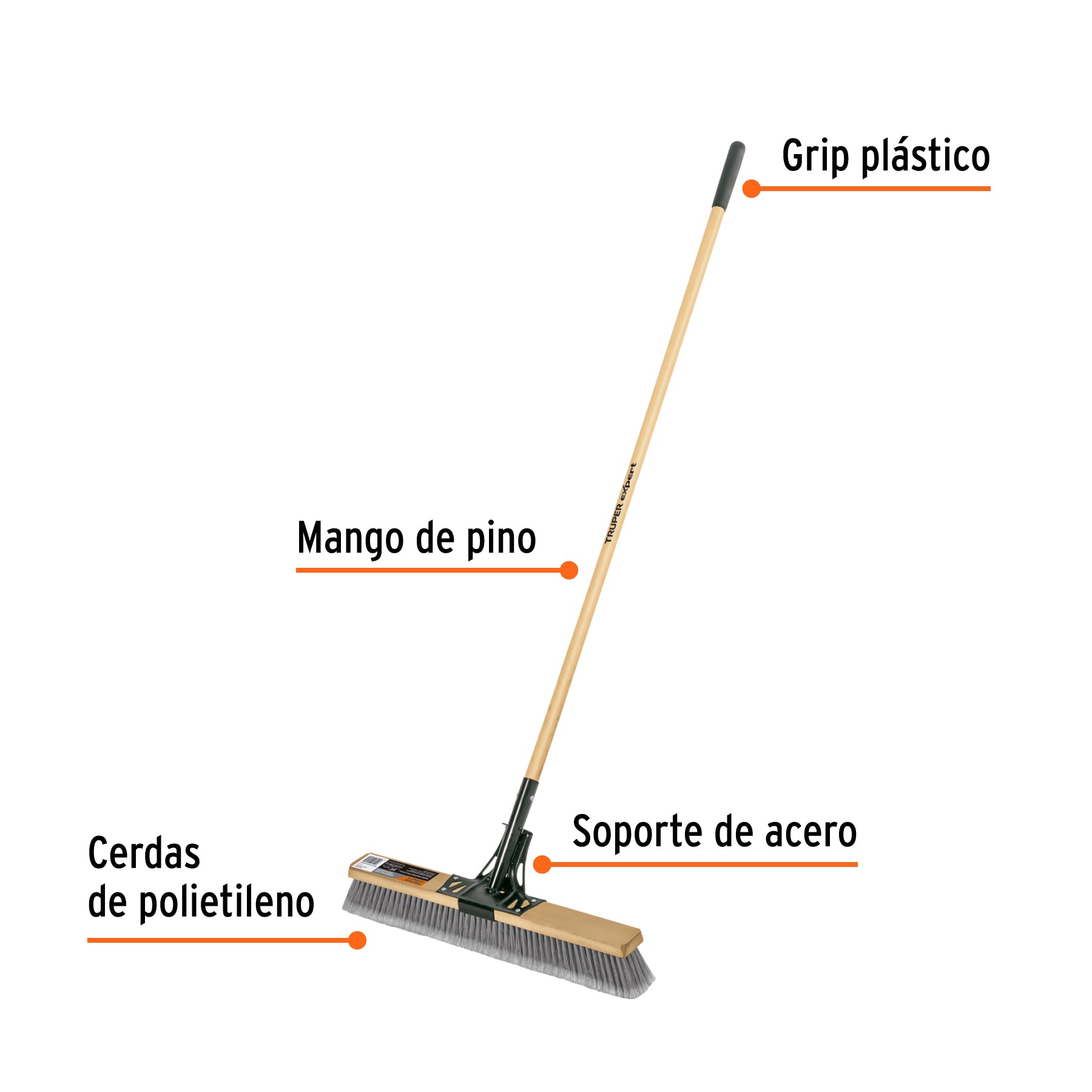 Cepillo superficies lisas cerdas PE mango 60 cm EXPERT
