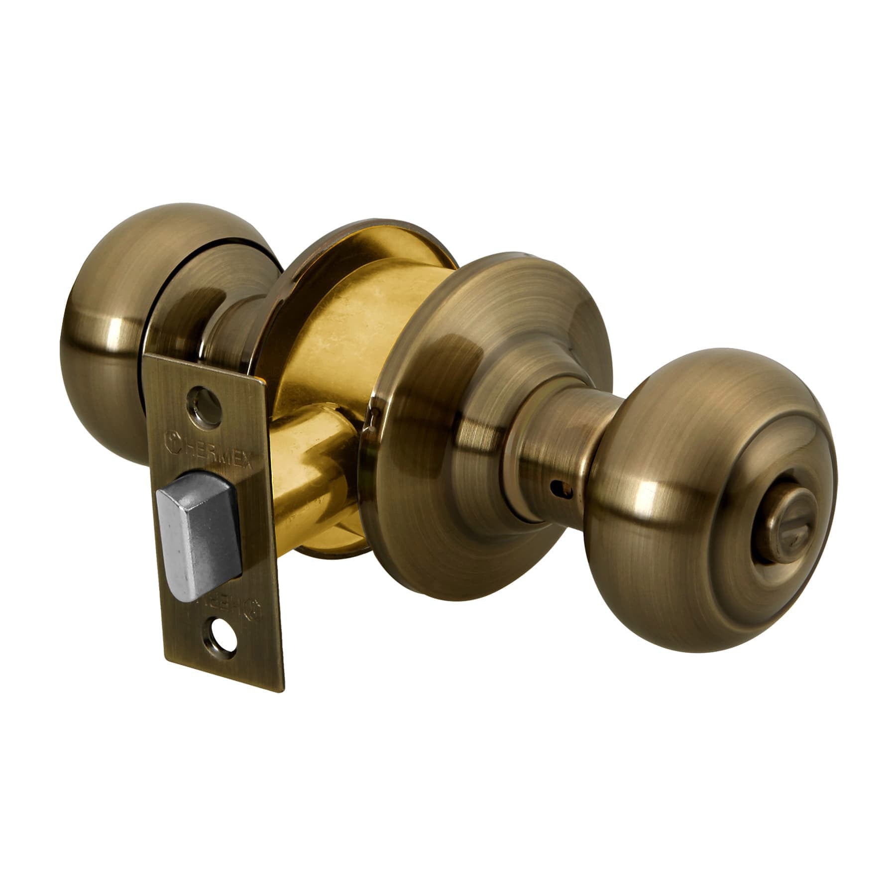 Cerradura tipo oval para bano laton antiguo HERMEX