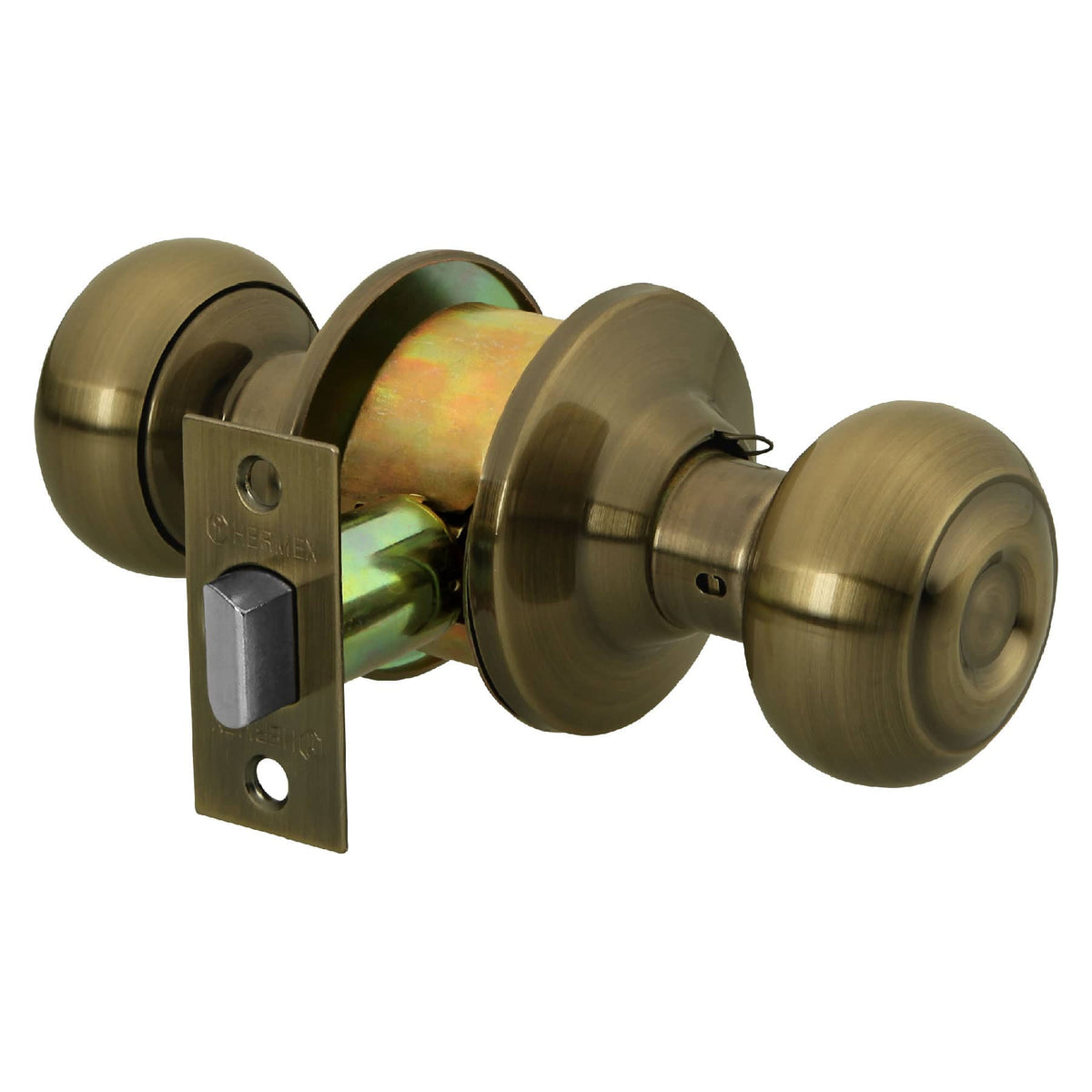 Cerradura tipo oval para entrada laton antiguo HERMEX