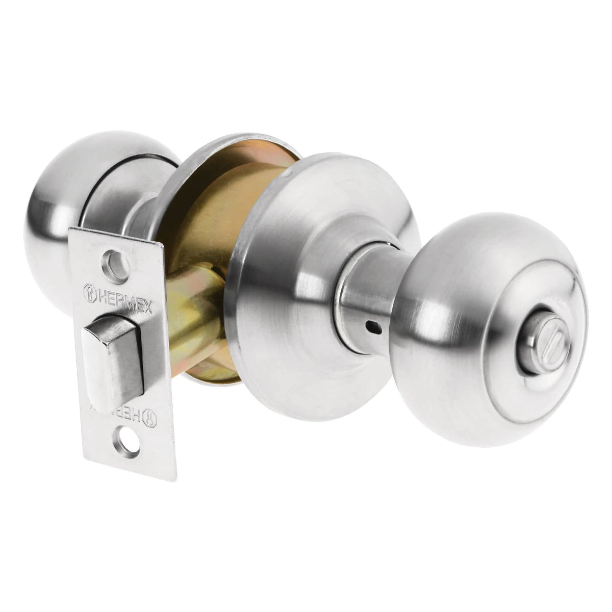 Cerradura tipo oval para bano HERMEX mate