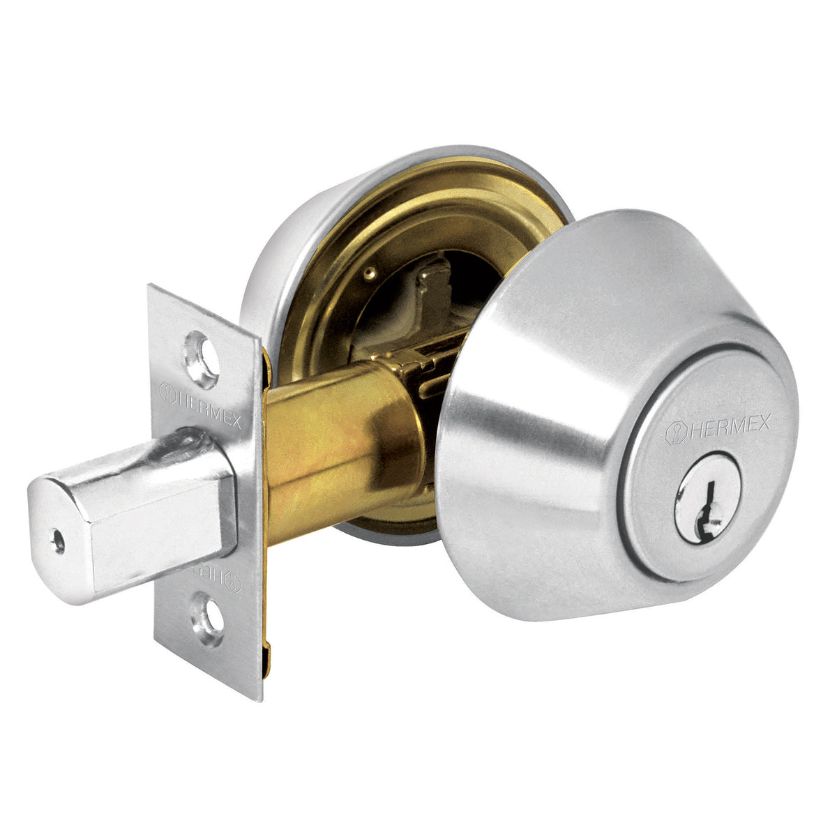 Cerrojo llave-llave cromo mate llave tradicional HERMEX