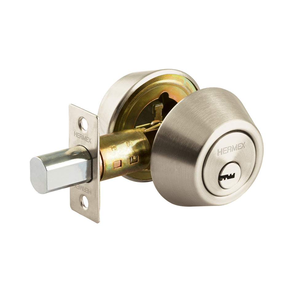 Cerrojo llave-llave llave puntos HERMEX satinado